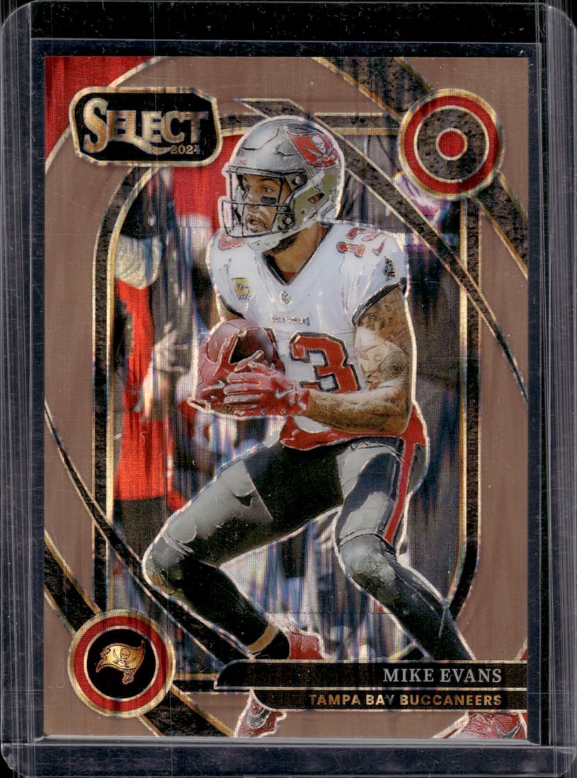 Mike Evans Club Level Cooper Shock Prizm /299 2024 Select #283 Tampa Bay Buccaneers: Panini Select, Prizm, Mosaic, Contenders, Zenith, Phoenix, Illusions, Absolute, Rookie NFL Sports Trading Cards, SP, SSP, Cards, Football Cards for Sale Near Me, Superbowl & Hall of Fame Player Cards,