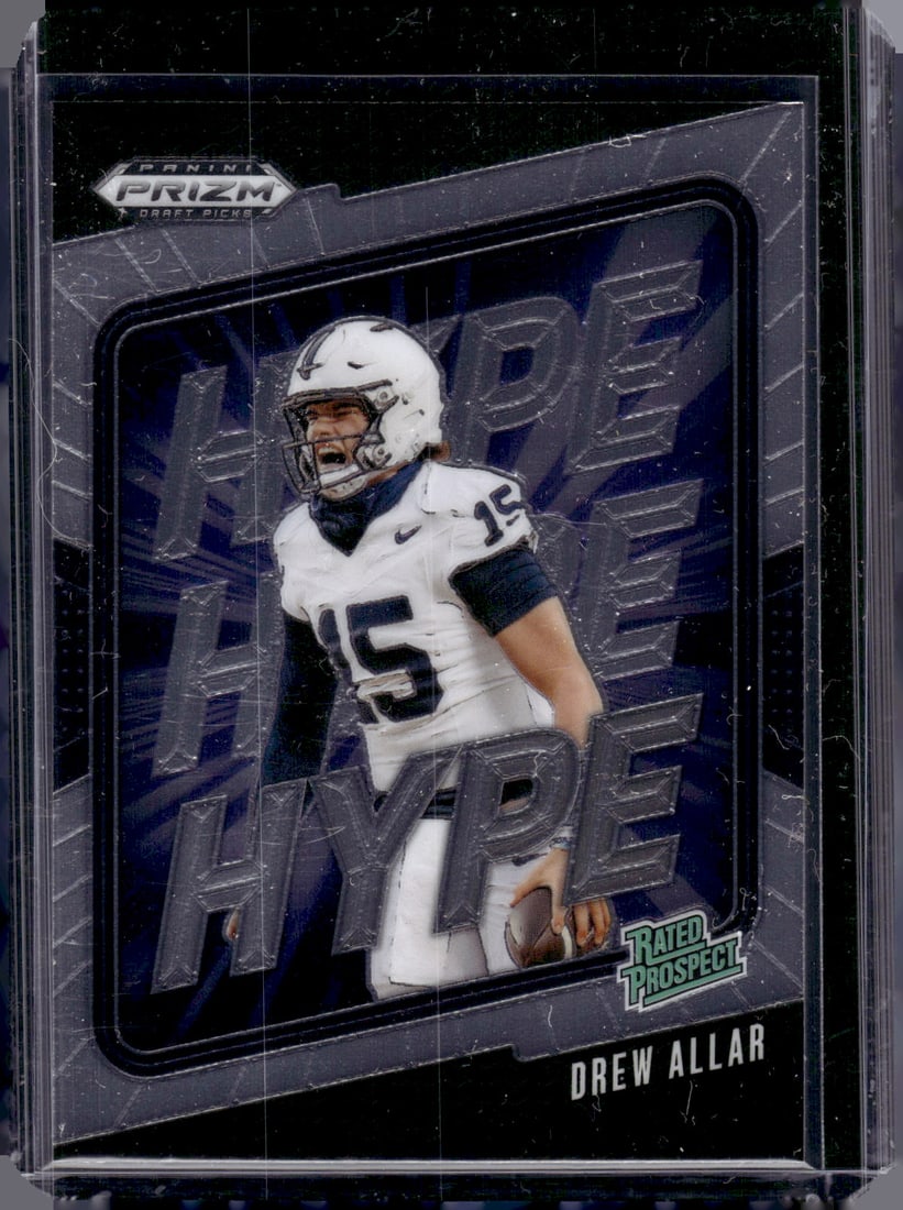 Drew Allar Rated Prospect Hype 2025 Prizm Draft Picks #9 Penn State Nittany Lions: Panini Select, Prizm, Mosaic, Contenders, Zenith, Phoenix, Illusions, Absolute, Rookie NFL Sports Trading Cards, SP, SSP, Cards, Football Cards for Sale Near Me, Superbowl & Hall of Fame Player Cards,