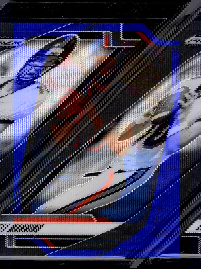 Eli Manning Blue Wave Prizm /299 2025 Prizm Draft Picks #189: Panini Select, Prizm, Mosaic, Contenders, Zenith, Phoenix, Illusions, Absolute, Rookie NFL Sports Trading Cards, SP, SSP, Cards, Football Cards for Sale Near Me, Superbowl & Hall of Fame Player Cards,