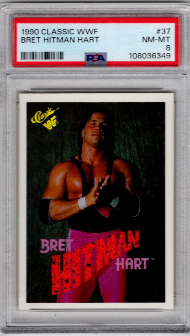 Bret Hitman Hart 1990 Classic WWF #37 PSA 8 (1 of 2)