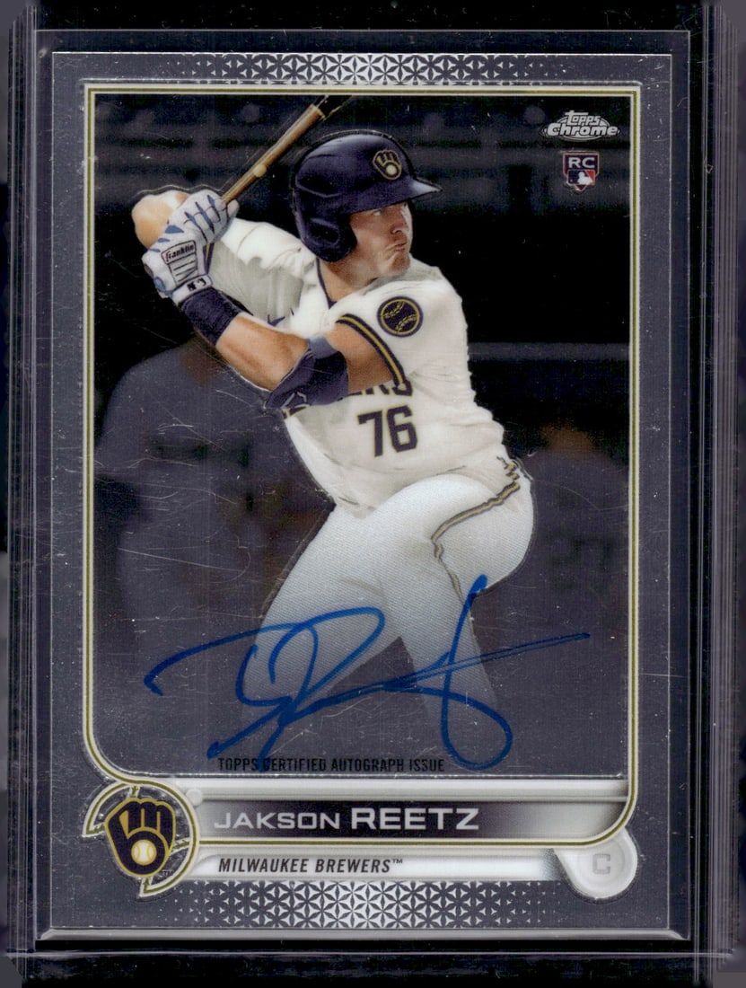 Jakson Reetz Rookie Auto 2022 Topps Chrome #RA-JRE: Topps Baseball MLB Trading & Sports Cards, Sports Cards for Sale Near Me, World Series & Hall of Fame Players Memorabilia, Refractors, X-Fractors, Numbered, SP, SSP, Valuable Auction Memorabilia Lots
