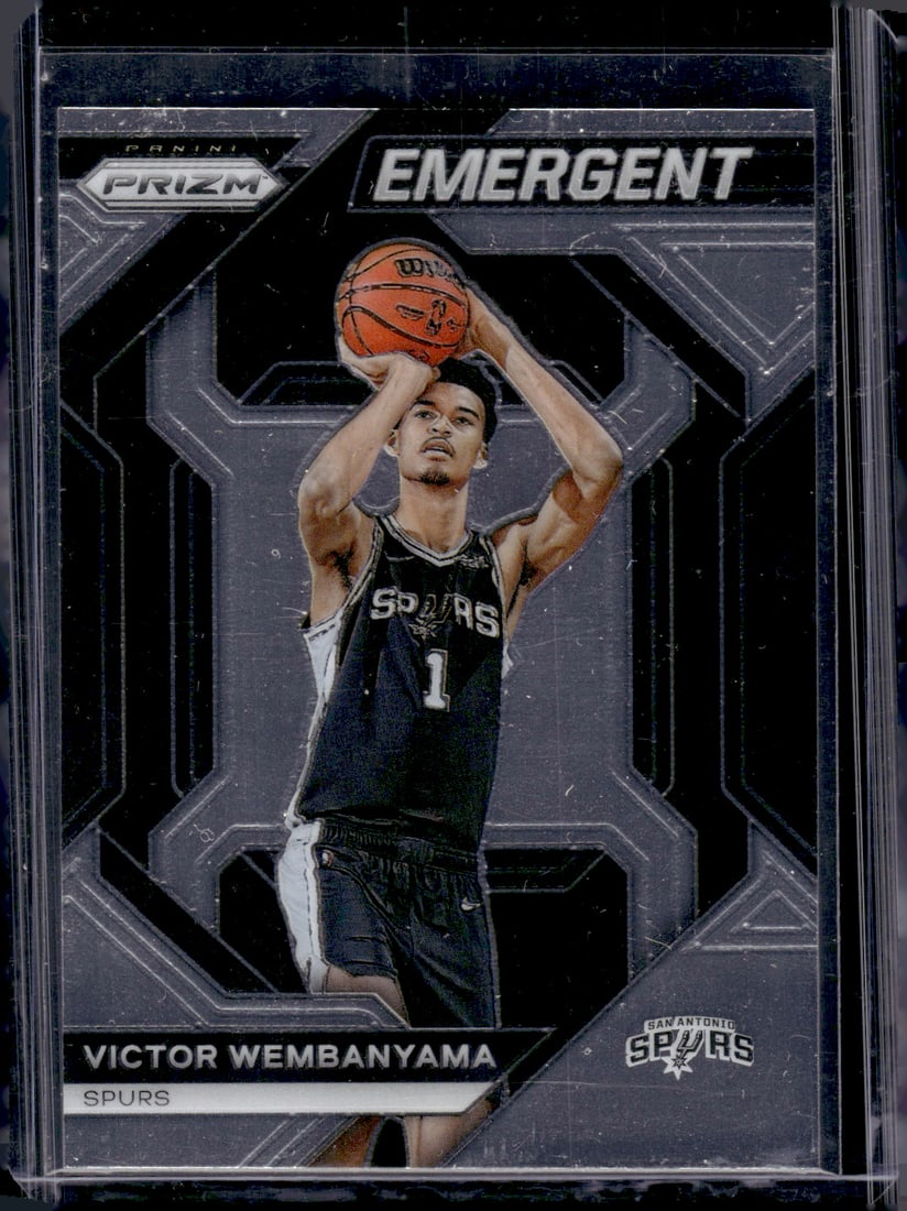 Victor Wembanyama Rookie Card Emergent 2023-24 Prizm #12 San Antonio Spurs: Panini Select, Prizm, Mosaic, Contenders, Revolution, Phoenix, NBA Hoops, Rookie NFL Sports Trading Cards, Silver, SP, SSP, Wave Prizms, Numbered Cards, Basketball sports Cards for Sale Near Me, NBA C