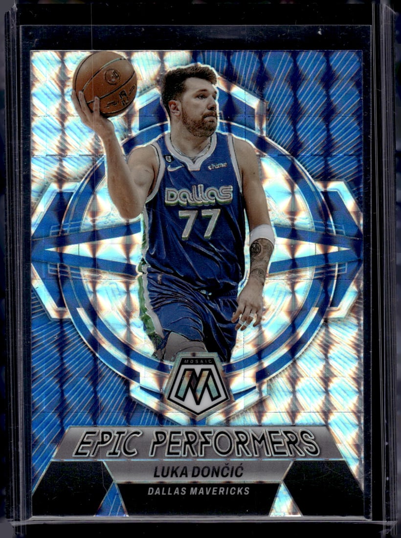 Luka Doncic Epic Performers Silver Mosaic Prizm 2022-23 Mosaic #7 Mavericks, Lakers (1 of 2)