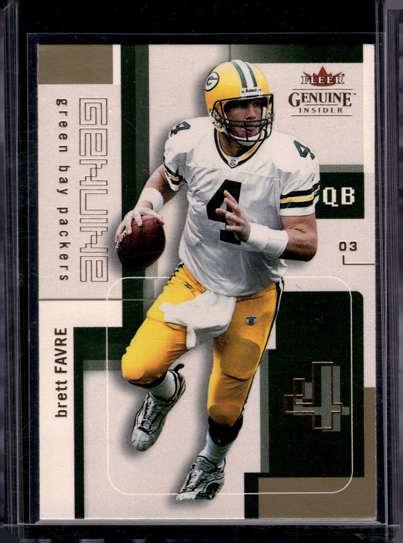 Brett Favre 2003 Fleer Genuine Insider #4 Green Bay Packers: Fleer Vintage Football NFL Trading Cards, Old Sports Cards for Sale Near Me, Hall of Fame & Super Bowl Player Cards, Auction Memorabilia Lots for Sale on Line