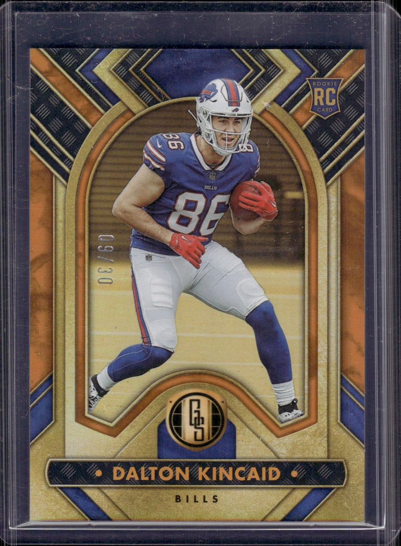 Dalton Kincaid Rookie Card Citrine /30 2023 Gold Standard #125 Buffalo Bills: Panini Select, Prizm, Mosaic, Contenders, Zenith, Phoenix, Illusions, Absolute, Rookie NFL Sports Trading Cards, SP, SSP, Cards, Football Cards for Sale Near Me, Superbowl & Hall of Fame Player Cards,