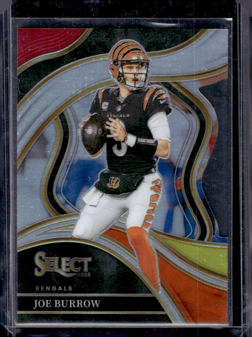 Joe Burrow Red/Yellow Prizm Club Level Die Cut 2023 Select #256 Cincinnati Bengals: Panini Select, Prizm, Mosaic, Contenders, Zenith, Phoenix, Illusions, Absolute, Rookie NFL Sports Trading Cards, SP, SSP, Cards, Football Cards for Sale Near Me, Superbowl & Hall of Fame Player Cards,