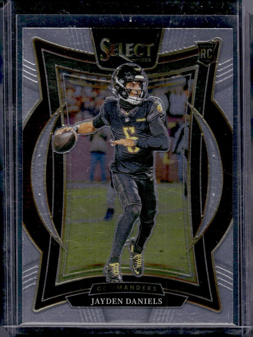 Jayden Daniels Rookie Card 2024 Select #26 Washington Commanders: Panini Select, Prizm, Mosaic, Contenders, Zenith, Phoenix, Illusions, Absolute, Rookie NFL Sports Trading Cards, SP, SSP, Cards, Football Cards for Sale Near Me, Superbowl & Hall of Fame Player Cards,