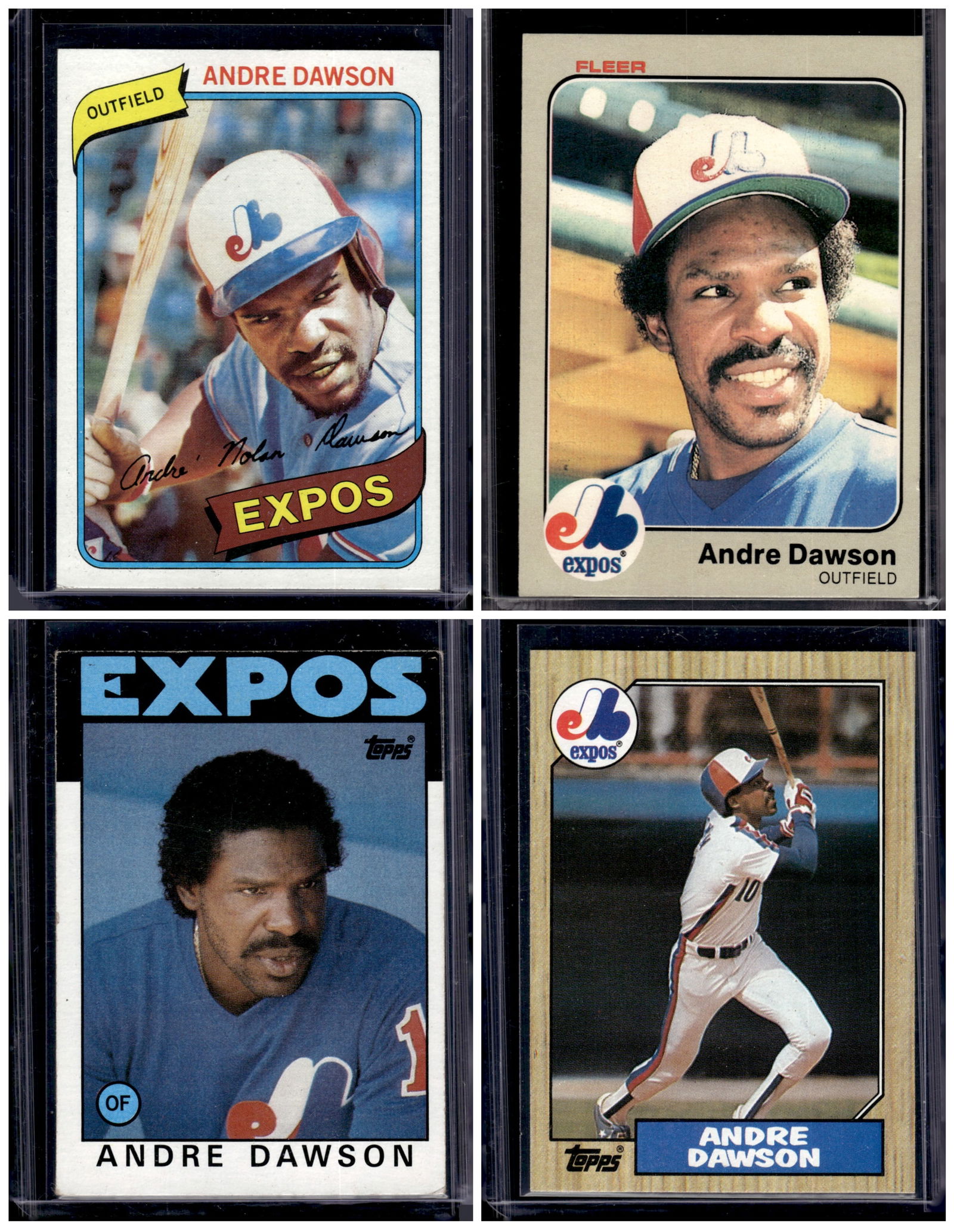 Lot of 4 Andre Dawson Early to Mid 80s Baseball Cards. All Different, See Pictures (1 of 2)