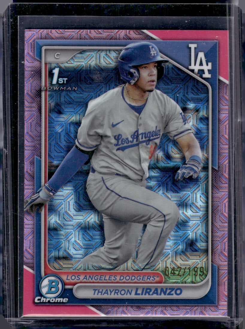 Thayron Liranzo 1st Bowman Pink Mojo /199 2024 Bowman Chrome #BCP-182 Dodgers (1 of 2)