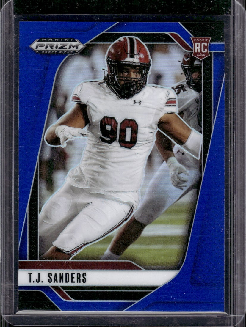 Tj Sanders Rookie Card Blue Prizm /249 2025 Prizm Draft Picks #112: Panini Select, Prizm, Mosaic, Contenders, Zenith, Phoenix, Illusions, Absolute, Rookie NFL Sports Trading Cards, SP, SSP, Cards, Football Cards for Sale Near Me, Superbowl & Hall of Fame Player Cards,