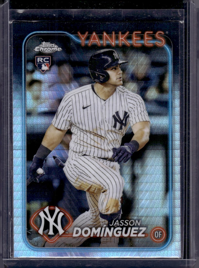 Jasson Dominguez Rookie Card Prism Refractor 2024 Topps Chrome #89 Yankees (1 of 2)