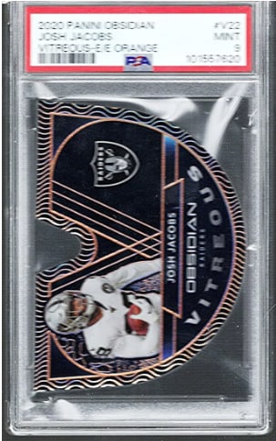 Josh Jacobs Vitreous Electric Etch Orange /25 2020 Panini Obsidian #V22 Raiders, Packers (1 of 2)