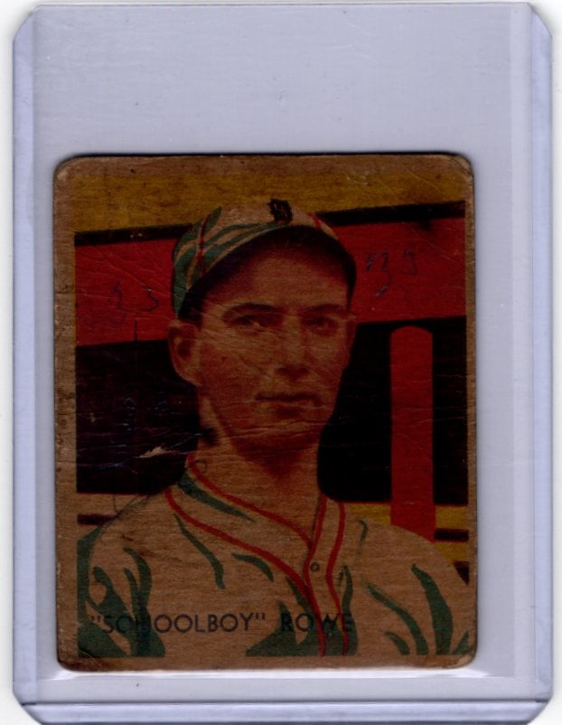 Schoolboy Rowe 1935 National Chicle Diamond Stars #33 Low Grade, Crease (1 of 2)