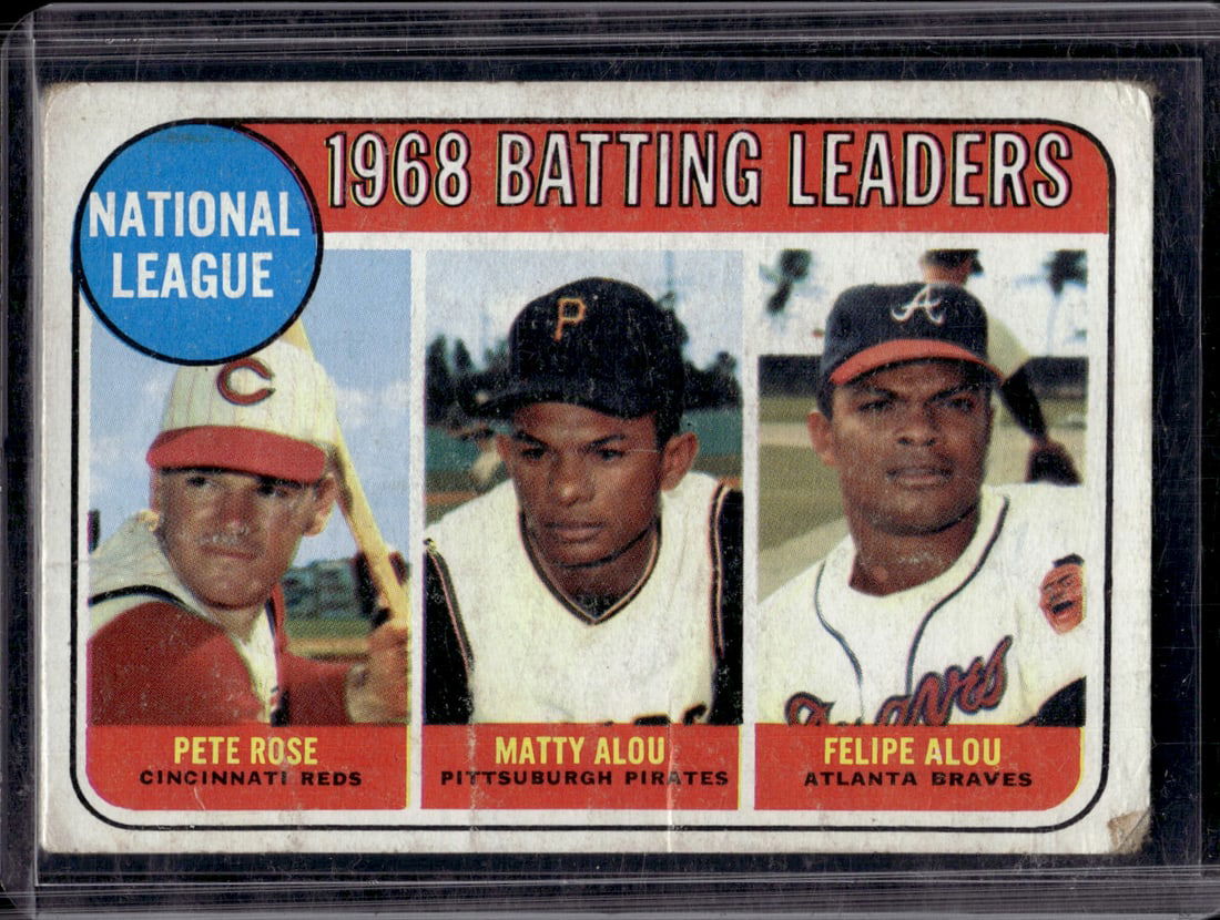 1968 Batting Leaders Pete Rose 1969 Topps #2 Card Has Some Cracks See Pics (1 of 2)