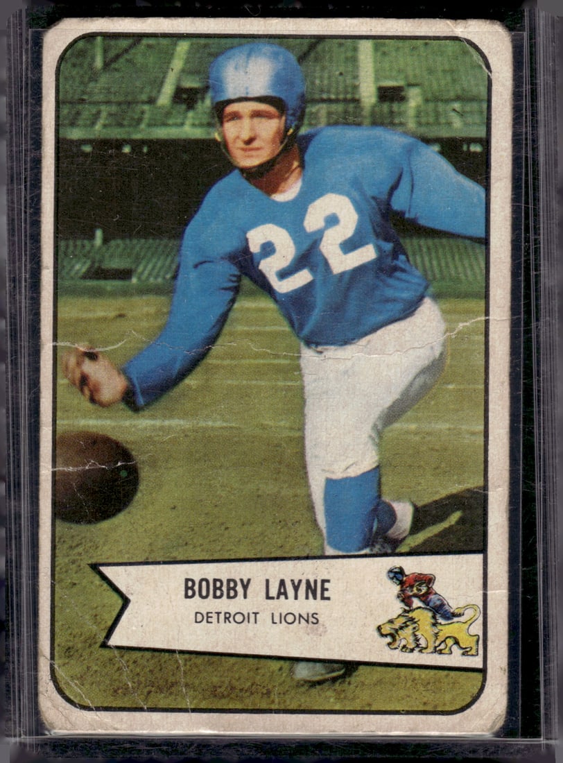 Bobby Layne 1954 Bowman #53 Has Creases See Pics. Vintage Football Card (1 of 2)