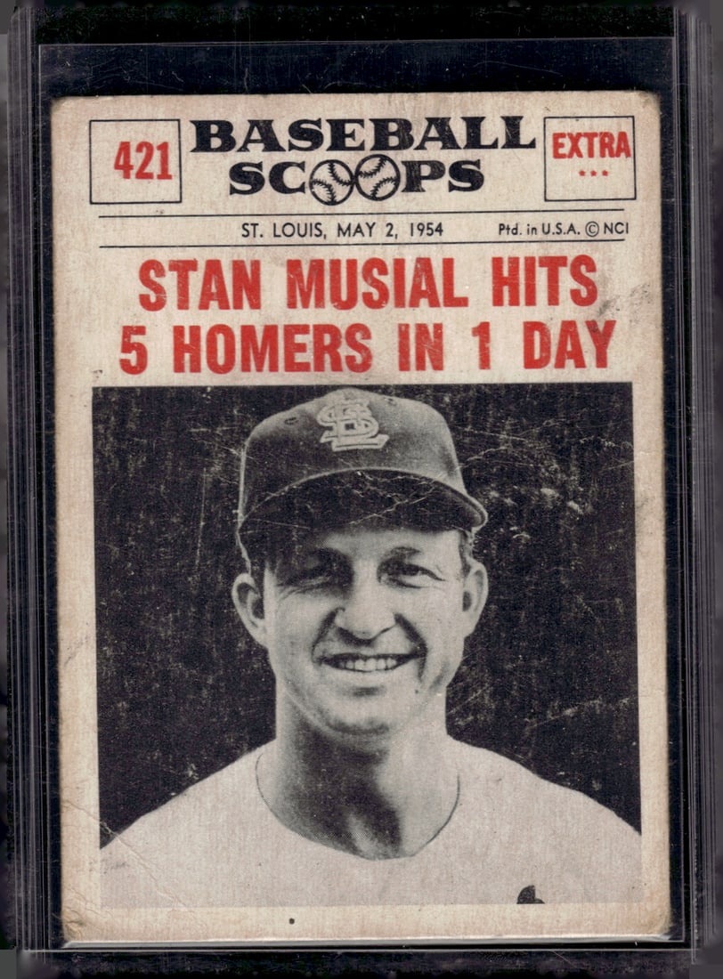 Stan Musial 1961 Nu Cards Baseball Scoops #421 Small Crease Bottom Left (1 of 2)