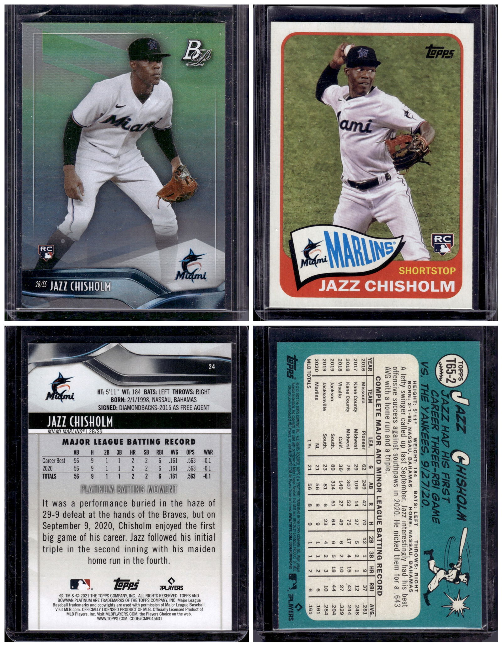 Lot of 2 Jazz Chisholm Rookie Cards. Different, See Pictures (1 of 1)