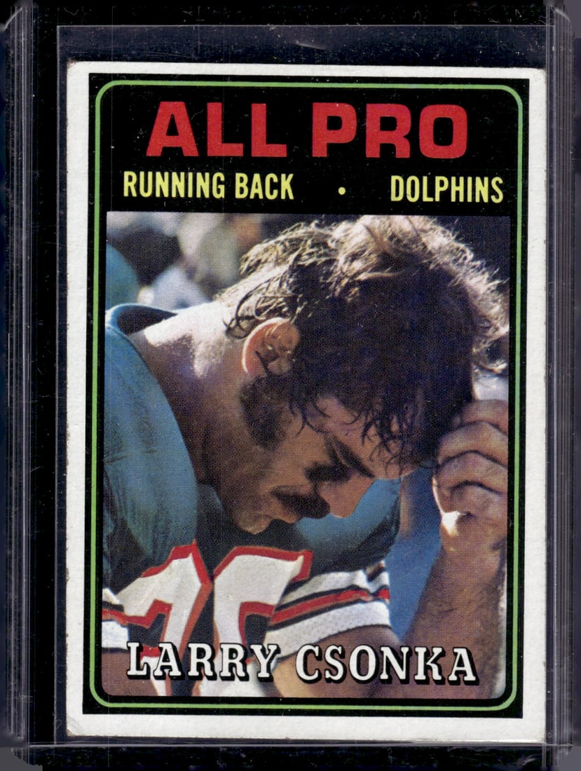 Larry Csonka 1974 Topps #131 Dolphins: Sports Cards, NFL Trading Cards, Football Cards, Topps Cards, Vintage Topps Football Cards, Vintage Topps, Vintage Sports Cards for Sale Near Me, Topps Sports Cards, Superbowl Player Cards, Vintage NF