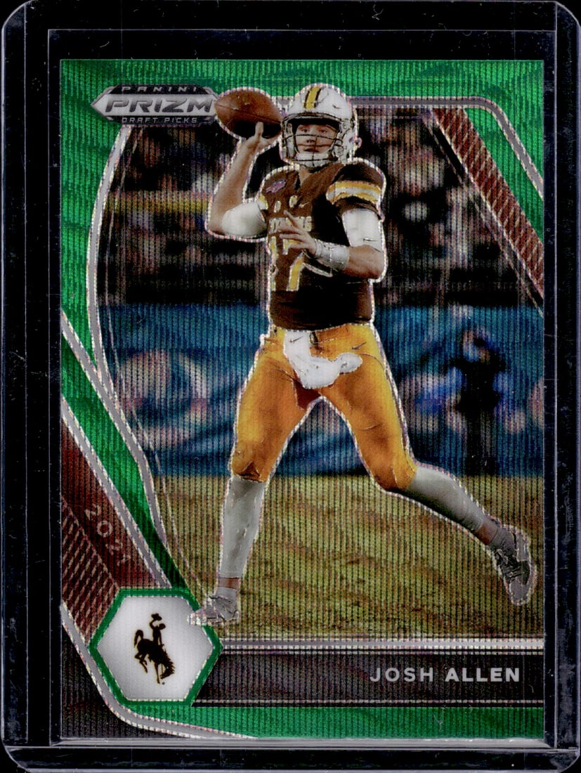 Josh Allen Green Wave Prizm 2021 Prizm Draft Picks #4 Wyoming, Bills: Panini Select, Prizm, Mosaic, Contenders, Zenith, Phoenix, Illusions, Absolute, Rookie NFL Sports Trading Cards, SP, SSP, Cards, Football Cards for Sale Near Me, Superbowl & Hall of Fame Player Cards,