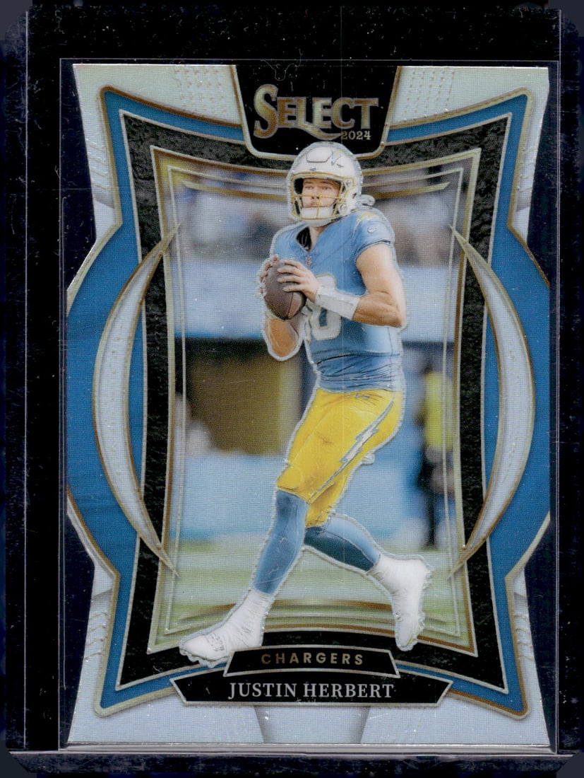 Justin Herbert Silver Prizm Die Cut 2024 Select #41 Los Angeles Chargers: Panini Select, Prizm, Mosaic, Contenders, Zenith, Phoenix, Illusions, Absolute, Rookie NFL Sports Trading Cards, SP, SSP, Cards, Football Cards for Sale Near Me, Superbowl & Hall of Fame Player Cards,