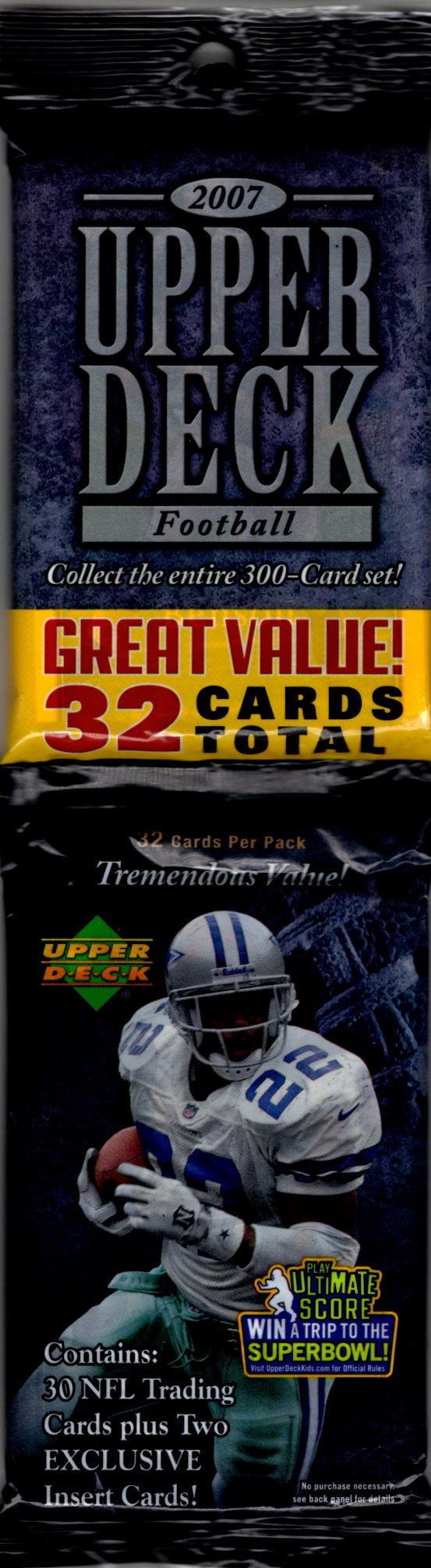 2007 Upper Deck Football Sealed 32 Card Hanger Pack: 2007 Upper Deck Football Sealed 32 Card Hanger Pack