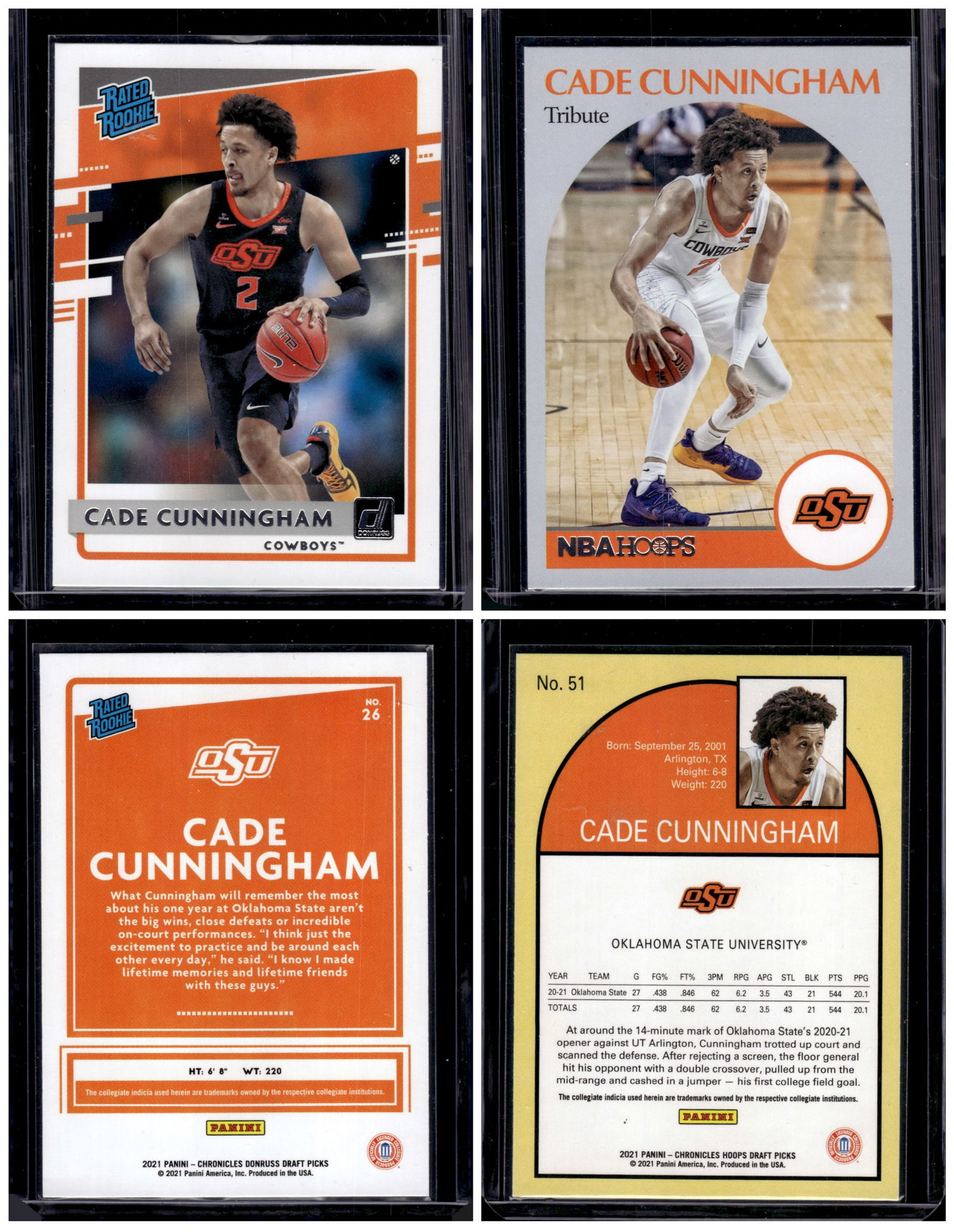 Lot of 2 Cade Cunningham Rookie Cards 2021 Panini Chronicles (1 of 1)