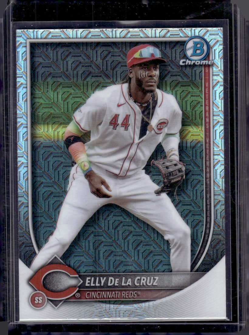 Elly De La Cruz Mojo Refractor 2025 Bowman Chrome #44 Cincinnati Reds: Bowman Baseball MLB Trading & Sports Cards, Sports Cards for Sale Near Me, World Series & Hall of Fame Players, SP, SSP, Chrome, 1st Bowman, Auction Memorabilia Lots Sold On Line