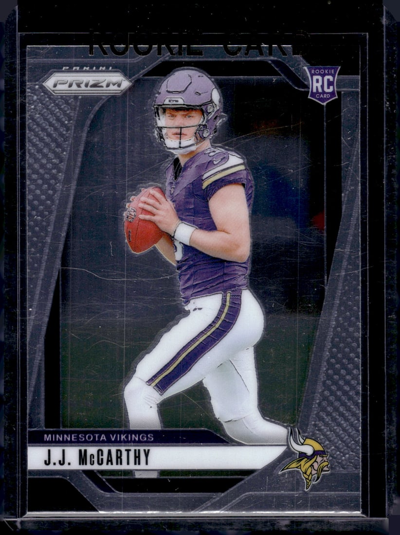 JJ McCarthy Rookie Card 2024 Panini Prizm #400 Minnesota Vikings: Panini Select, Prizm, Mosaic, Contenders, Zenith, Phoenix, Illusions, Absolute, Rookie NFL Sports Trading Cards, SP, SSP, Cards, Football Cards for Sale Near Me, Superbowl & Hall of Fame Player Cards,