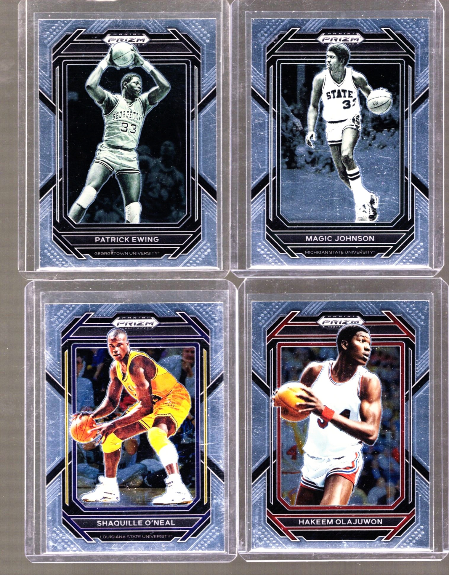 4 - 2023 Panini Prizm & Draft Picks: Shaq O'Neal, Magic Johnson, Patrick Ewing, & Hakeem Olajuwon (1 of 2)