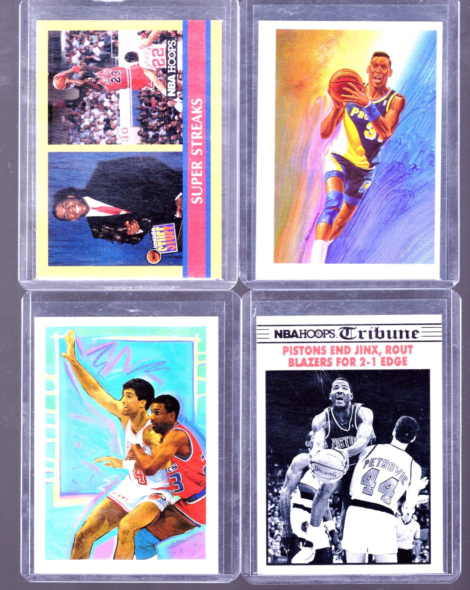 4 - Vintage NBA Trading Cards: Michael Jordan Magic Johnson, Reggie Miller, Rony Seikaly (1 of 2)
