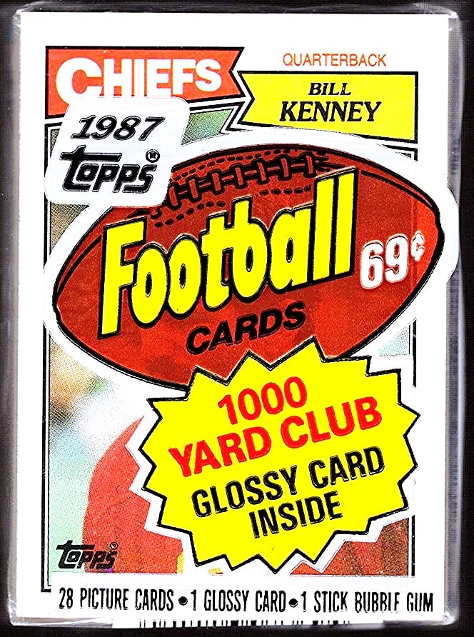 1987 Topps Series 1 Football Retail Box Cello Pack - Dan Marino On Back (1 of 2)