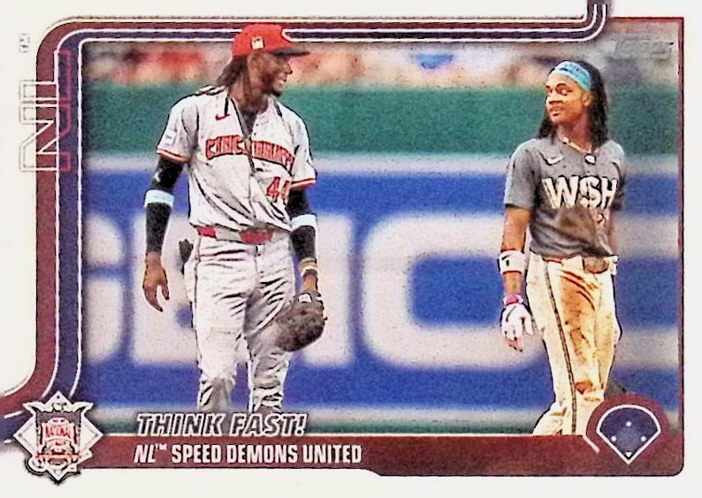 James Wood RC with Elly De La Cruz Think Fast Insert 2025 Topps Series 2 #639 MLB Reds & Nationals (1 of 2)