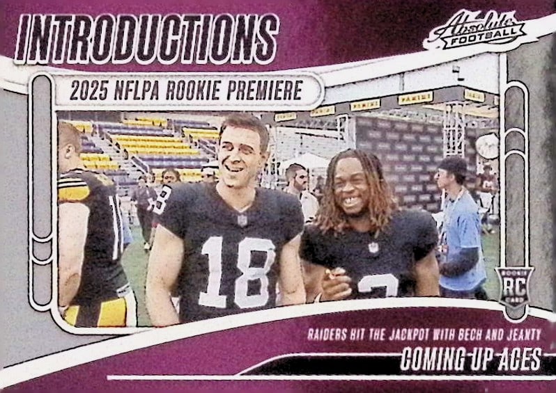 Ashton Jeanty & Jack Bech NFL Rookie Premier Introductions 2025 Panini Absolute #I-AJY Las Vegas (1 of 2)