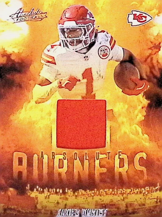 Xavier Worthy Jersey Patch Relic Burners 2025 Panini Absolute #ABU-XWO Kansas City Chiefs WR (1 of 2)