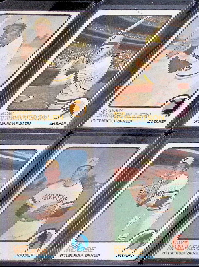 4 1973 Topps MLB Trading Cards Manny Sanguillen, Bob Moose, Bob Robertson, & Luke Walker (1 of 2)