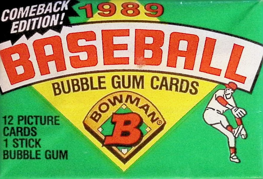 1989 Bowman Vintage Baseball Cards Retail Box Wax Pack Sports Cards MLB Trading Cards (1 of 1)