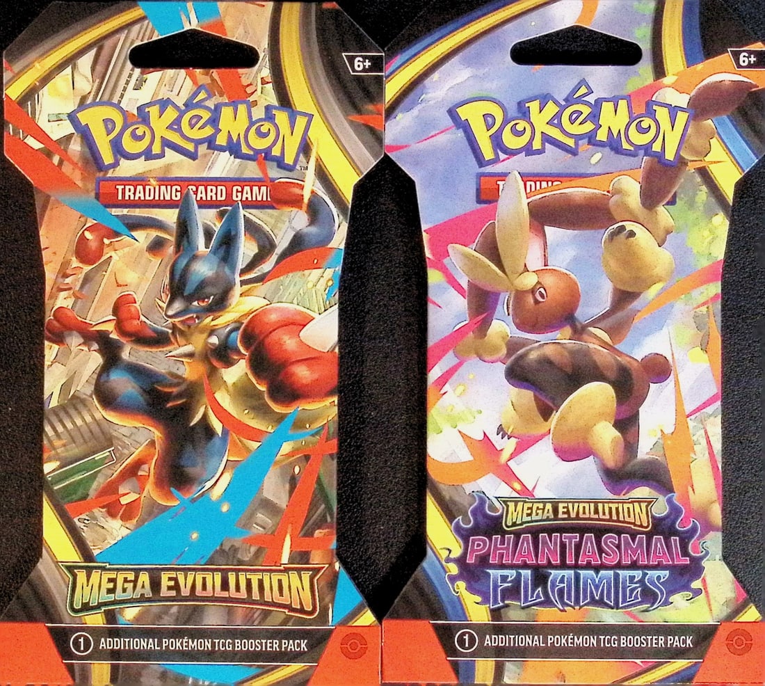2 COUNT: 1 - 2025 Pokemon Mega Evolutions Booster Pack & 1 - 2025 Phantasmal Flames Booster Pack (1 of 1)