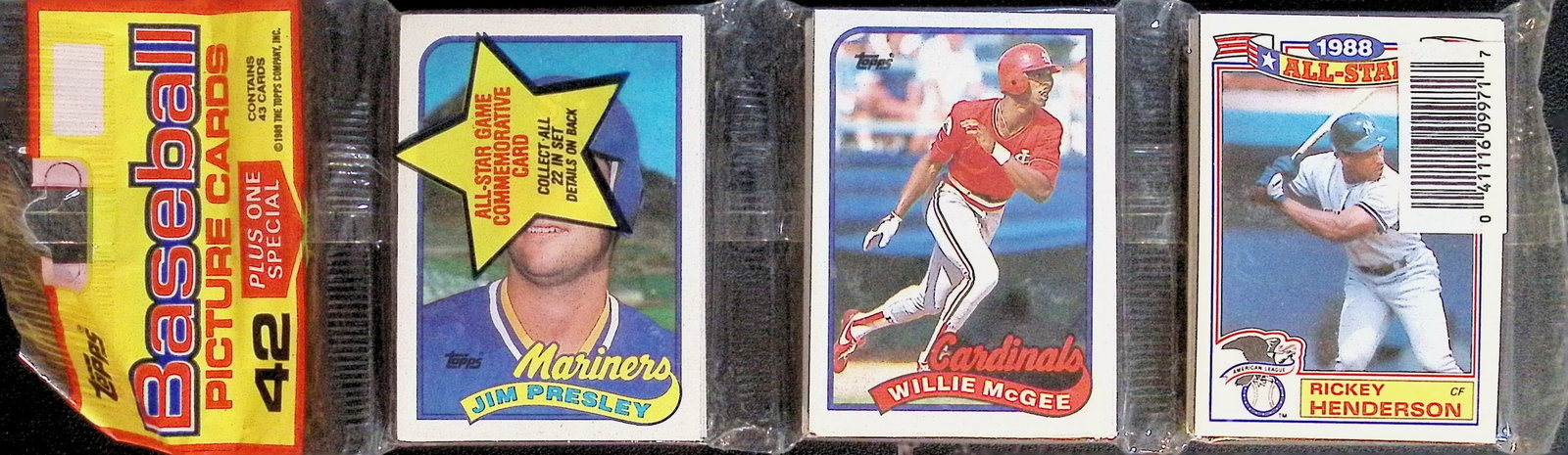 1989 Topps Baseball Cards Hanger Rack Pack 42 Cards Plus 1 Special Card You Receive the Pack (1 of 2)