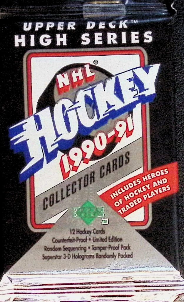1990-91 Upper Deck High Series Vintage Hockey Card Retail Box Wax Pack (1 of 1)