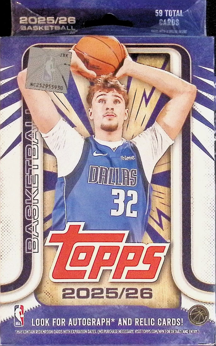 2025-26 Topps Basketball Card HANGER BOX - RC'S: Cooper Flagg, Stephon Castle, VJ Edgecombe: Topps Basketball NBA Trading & Sports Cards, Rookie Cards in this set are Cooper Flagg, Dylan Harper, Ace Bailey, V J Edgecombe, Kon Knueppel , Autographs, Signatures, Green Topps Logo Refractor, Auct