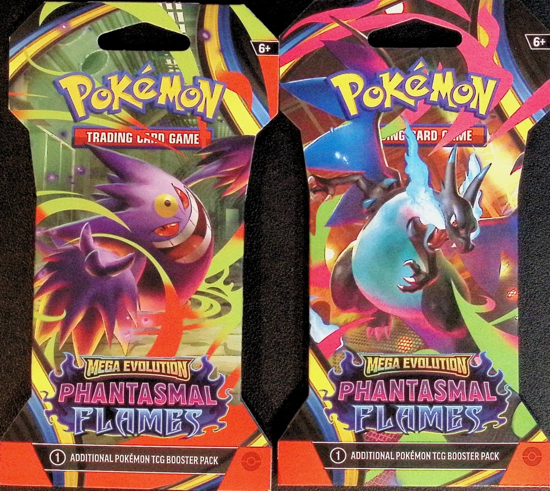 2 COUNT: 2025 Pokemon Mega Evolution Phantasmal Flames Sleeved Booster Pack (1 of 1)