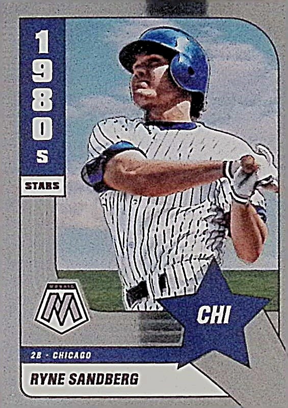 Ryne Sandberg 1980's Stars 2022 Panini Mosaic #286 Chicago Cubs MLB Trading Card: Panini Baseball MLB Trading & Sports Cards, Sports Cards for Sale Near Me, Prizm, Mosaic, Select, SP, SSP, Auction Memorabilia Lots for Sale On Line, World Series & Hall of Fame Players