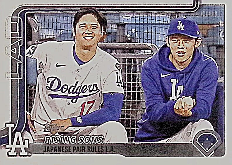 Shohei Ohtani & Roki Sasaki Rising Sons Insert 2025 Topps Update Series Veteran Combos #US269 (1 of 2)
