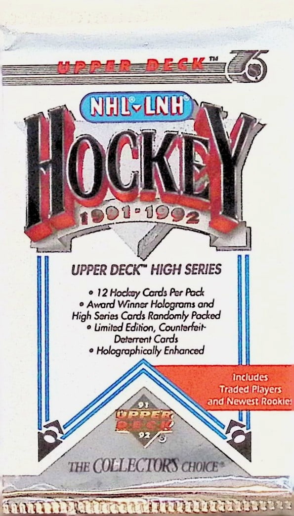 1991-92 Upper Deck HIGH SERIES Hockey Card Retail Box Pack (1 of 1)