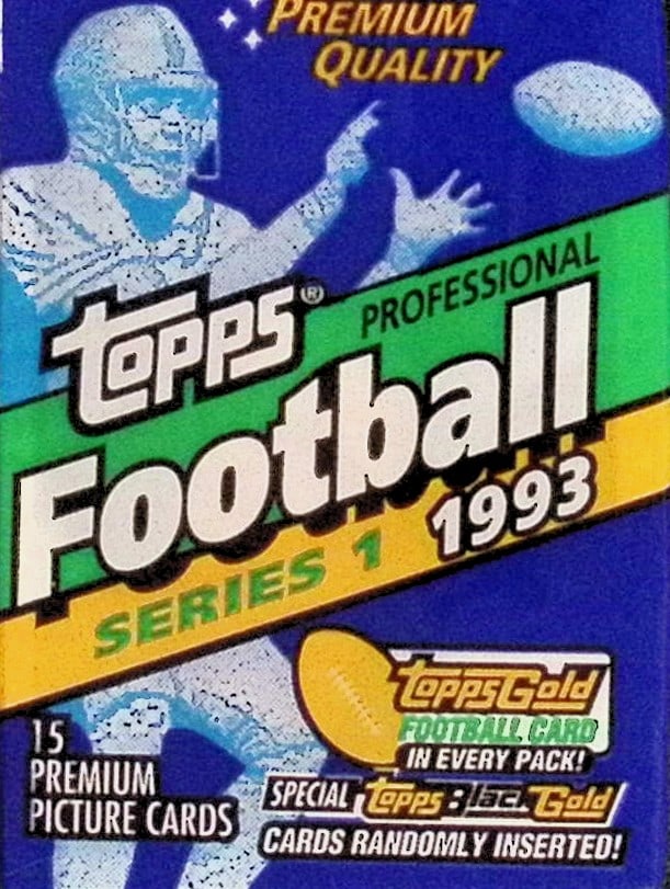 1993 Topps Football Card Retail Box Wax Pack - John Elway, Dan Marino, Joe Montana (1 of 1)