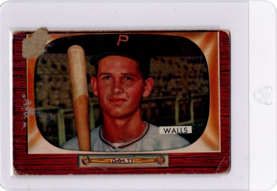 Lee Walls 1955 Bowman #82 Has Some Creases & Surface Issues See Pics (1 of 2)