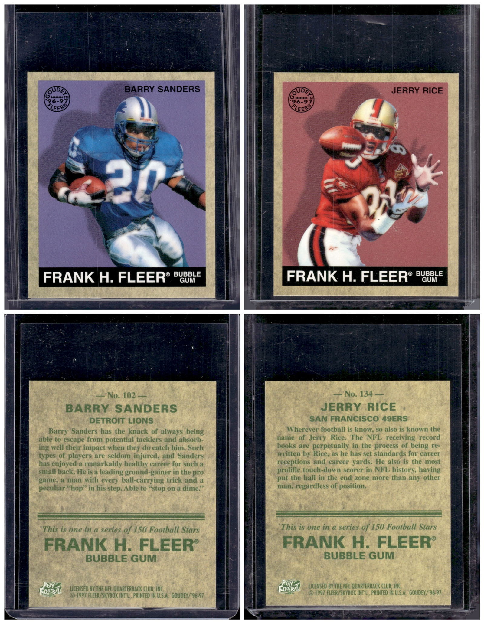 Barry Sanders & Jerry Rice 1997 Fleer Goudey #102 & #134 (1 of 1)