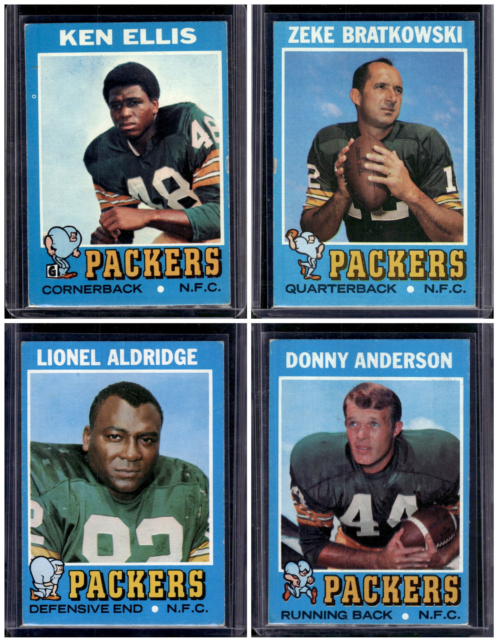 Lot of 4 1971 Packers Vintage Football Cards. All Different, See Pictures for Cards/Condition (1 of 2)