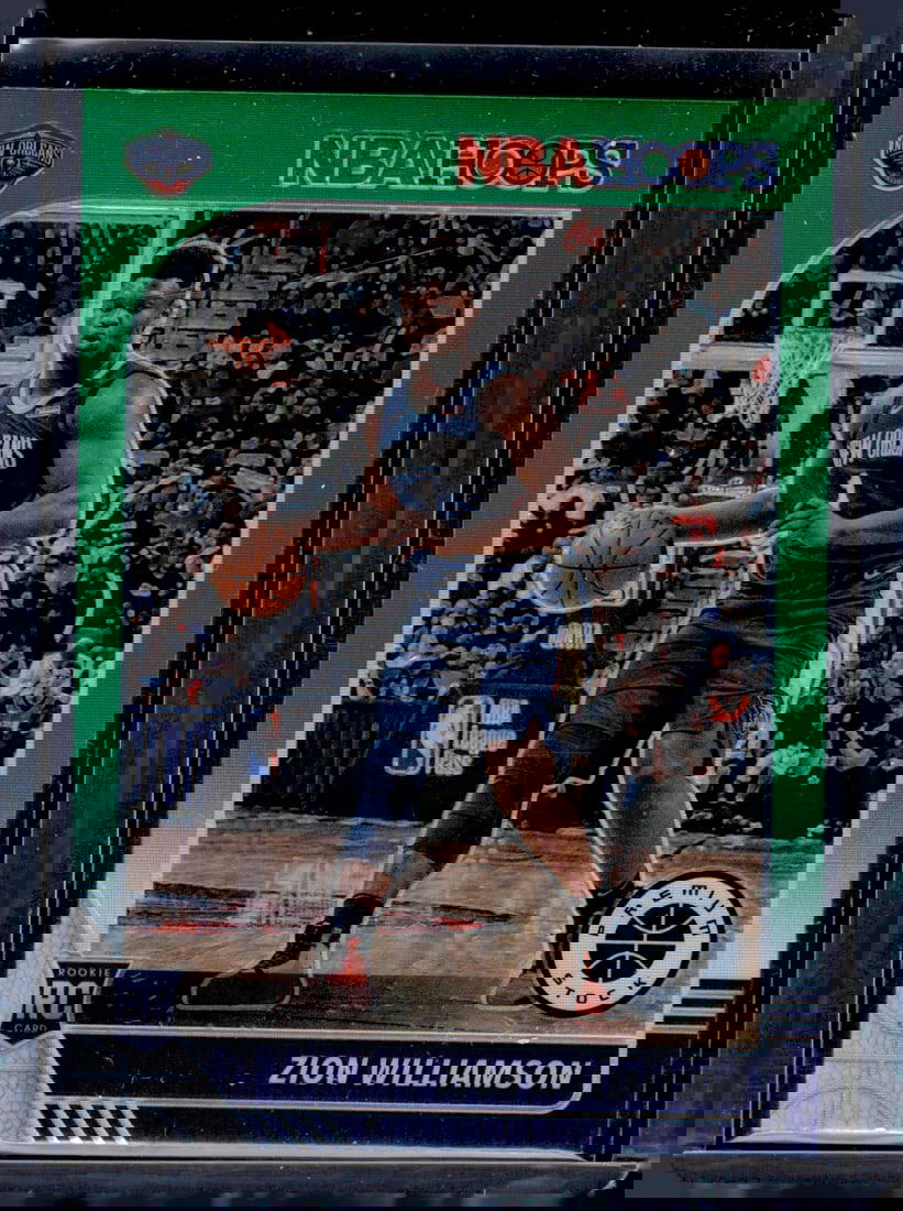 Zion Williamson Rookie Card Green Prizm 2019-20 Premium Stock #258 Pelicans (1 of 2)