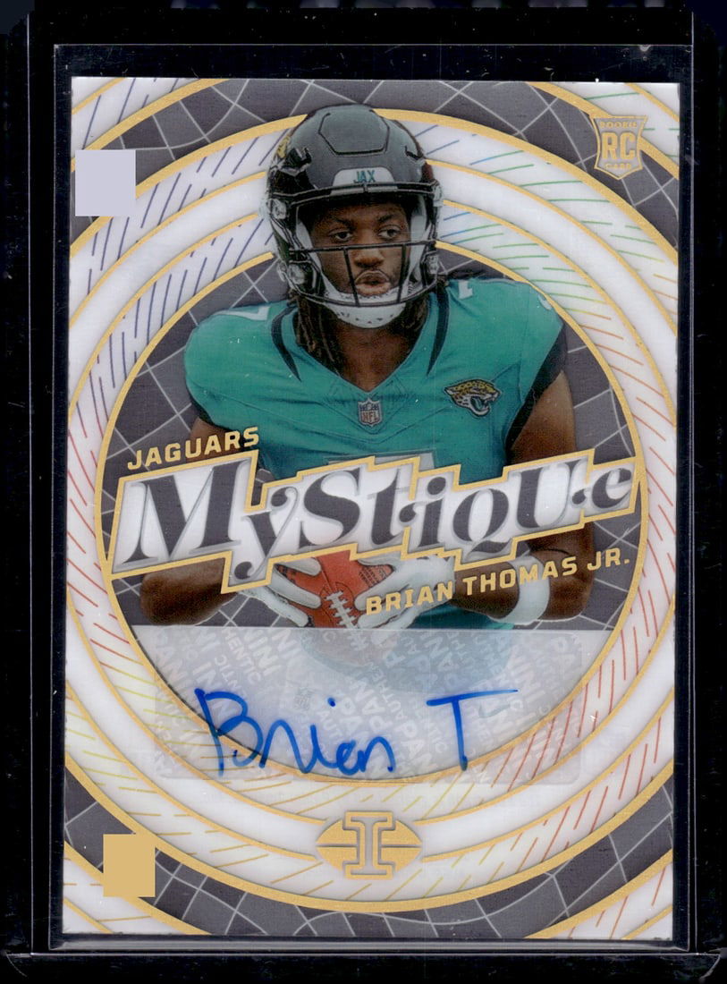 Brian Thomas Jr. Rookie Auto Mystique /99 2024 Illusions #13 Jacksonville Jaguars: Panini Select, Prizm, Mosaic, Contenders, Zenith, Phoenix, Illusions, Absolute, Rookie NFL Sports Trading Cards, SP, SSP, Cards, Football Cards for Sale Near Me, Superbowl & Hall of Fame Player Cards,